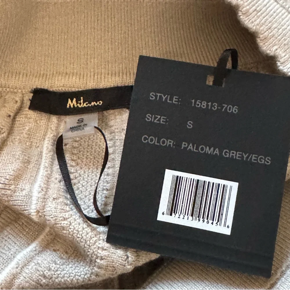 NWT Milano Tan Geometric Design Sweater Midi Skirt Size Small